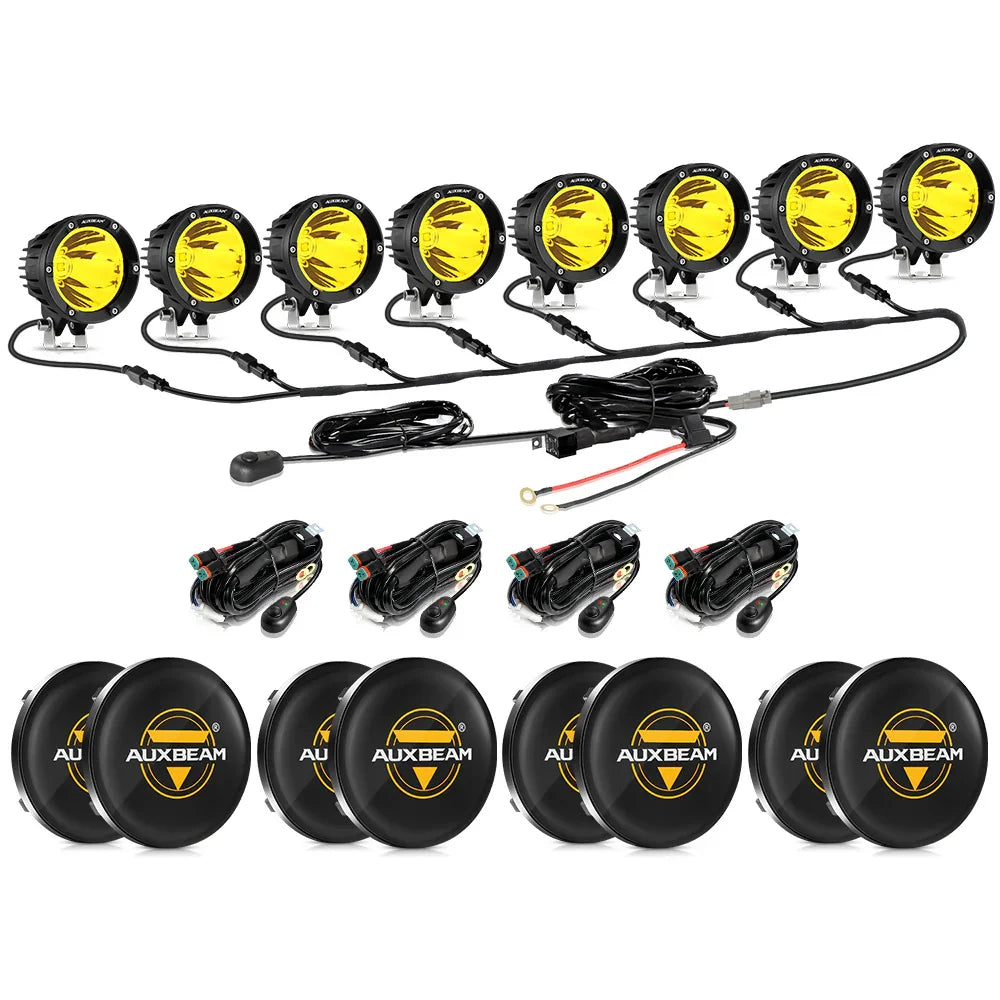 Auxbeam C4 Series 4 Inch 100W Spot Round LED Pods Amber LED Driving Lights