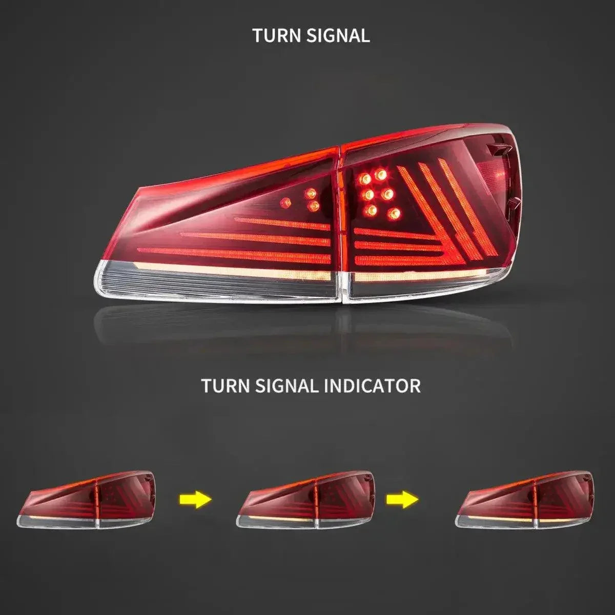 Vland LED Tail Lights Assembly Version for 2006-2013 Lexus IS 2nd Gen (XE20)