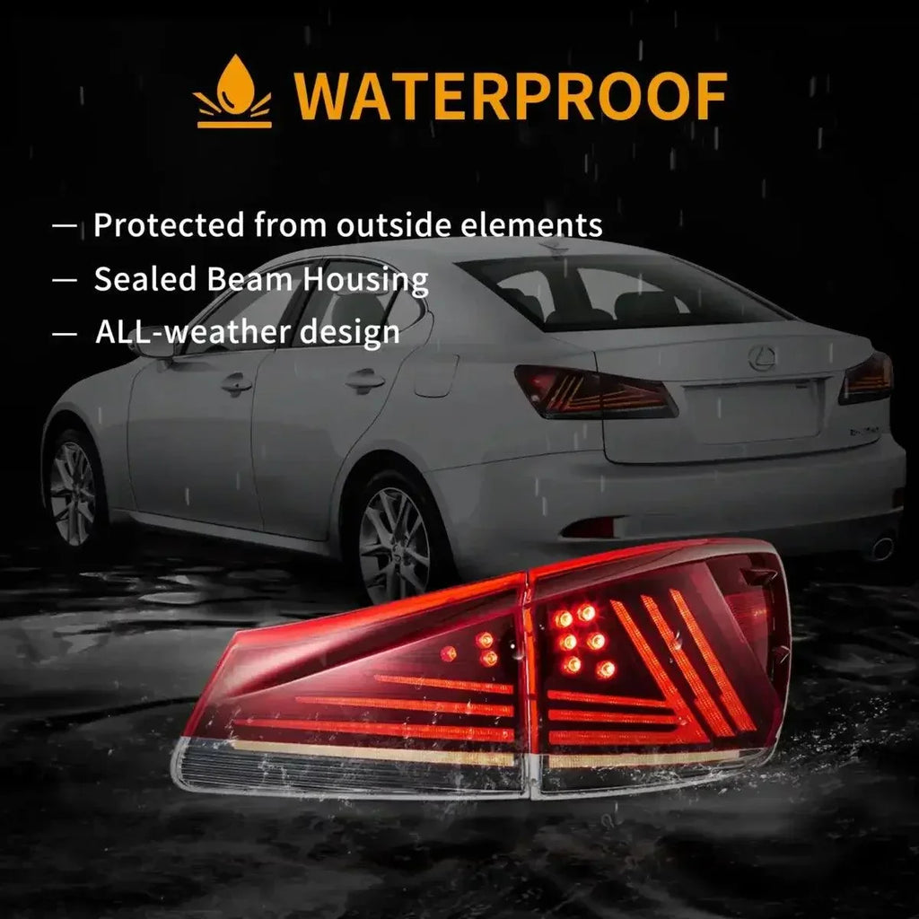 Vland LED Tail Lights Assembly Version for 2006-2013 Lexus IS 2nd Gen (XE20)