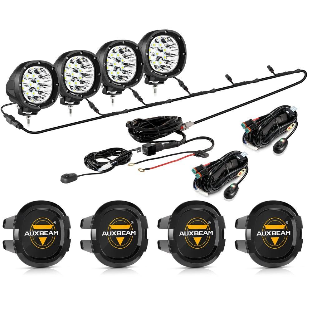 Auxbeam P4 Series 4 Inch 90W Round LED Driving Lights Spot White Pod Lights