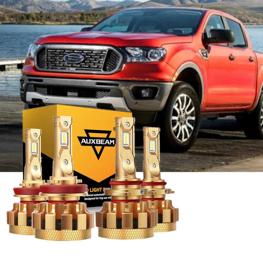 Auxbeam F-16 Plus Series LED High/Low Beam Bulb Bundle for 2019 2020 FORD RANGER