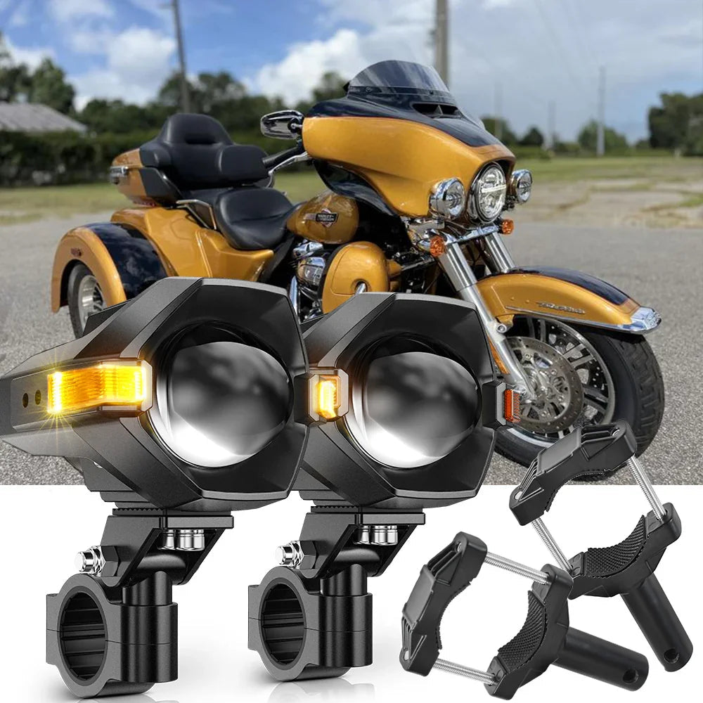 Auxbeam Motorcycle LED Spotlight Light 3+5 for 2023 Harley-Davidson Tri-Glide