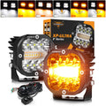 Auxbeam XP-ULTRA Series 3 INCH 96W LED PODS WHITE AMBER FLASHING LED DRIVING