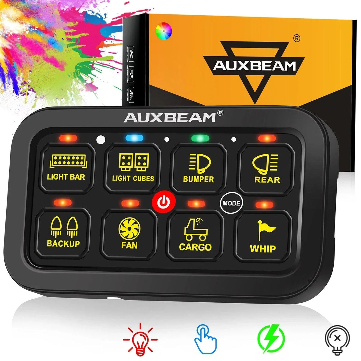 Auxbeam RGB Series 4/6/8/12 Gang LED Switch Panel