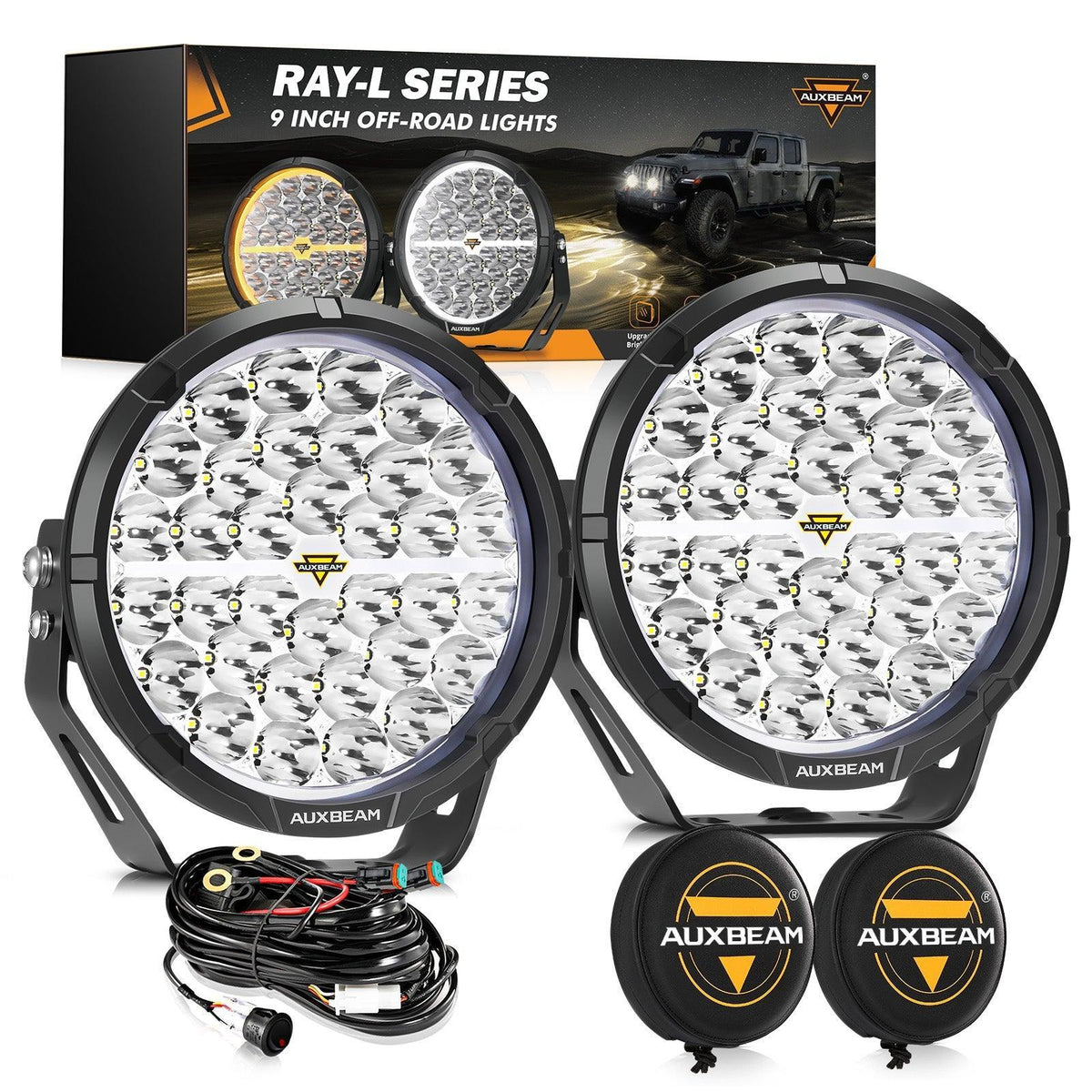 RAY-L Series | 9 Inch 318W 34180LM Dual DRL Offroad LED Driving Lights