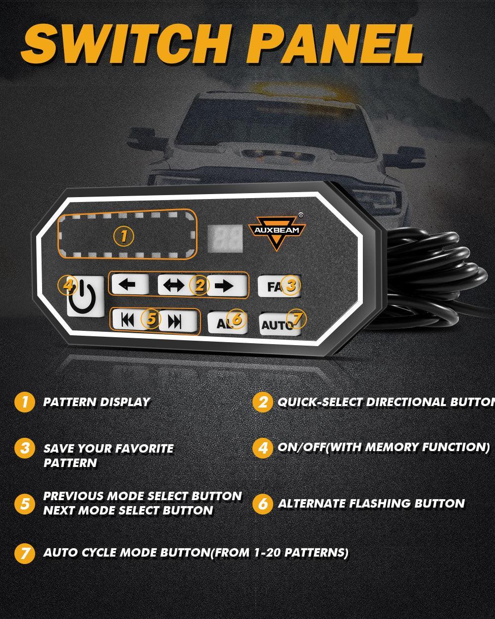 Auxbeam 31.5" Rooftop Strobe Flashing Light Bar with Mounting Brackets 20