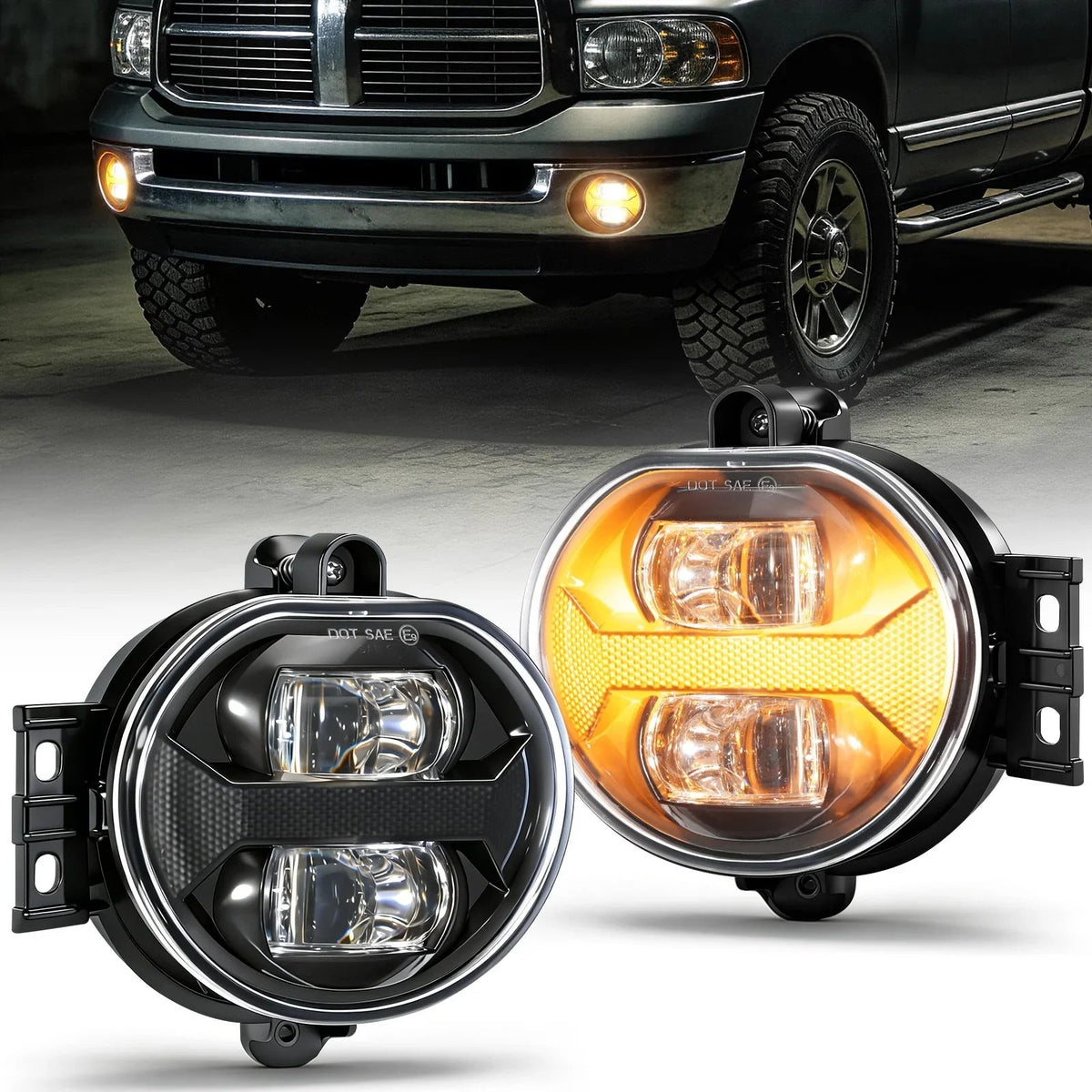Auxbeam Upgrade 70W LED Fog Lights for Dodge Ram 1500 2002-2008/Dodge Ram 2500
