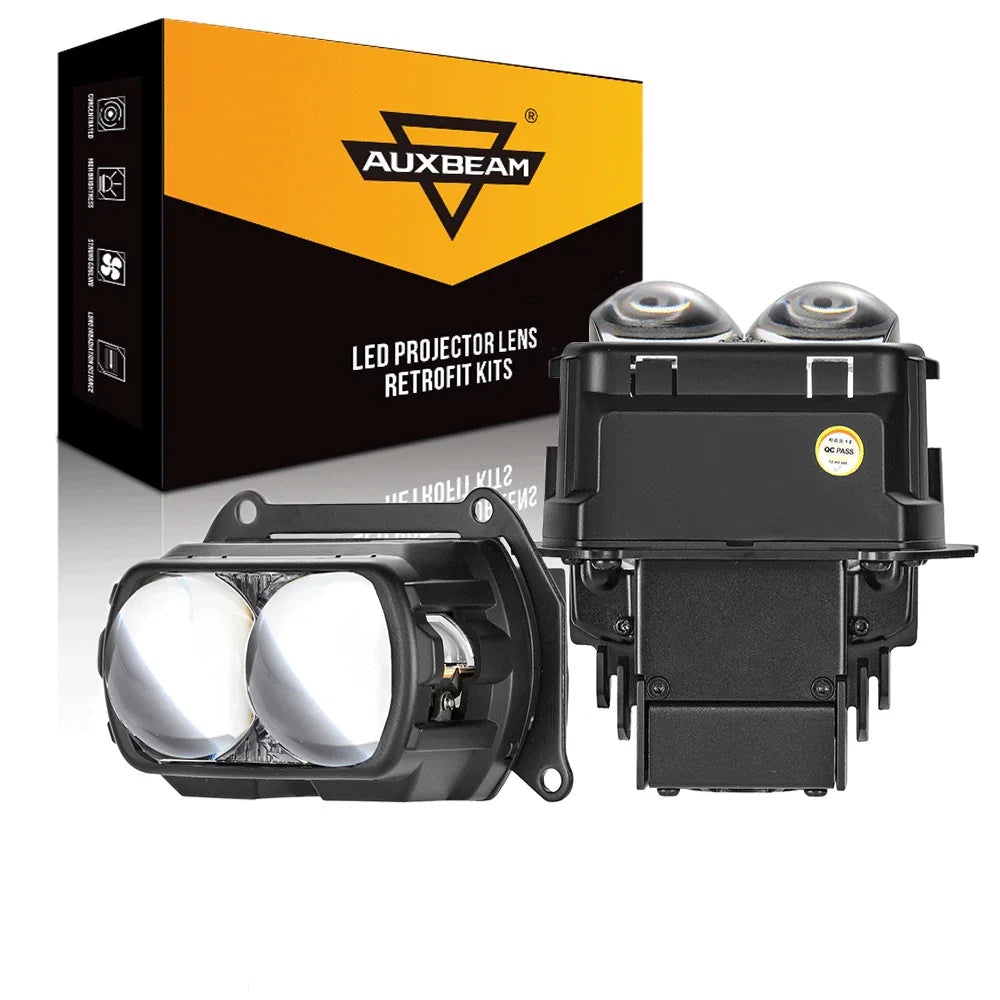 Auxbeam 3.5 inch 132W Hyperbolic Rectangular Bi-LED Projector Lens Headlight K9