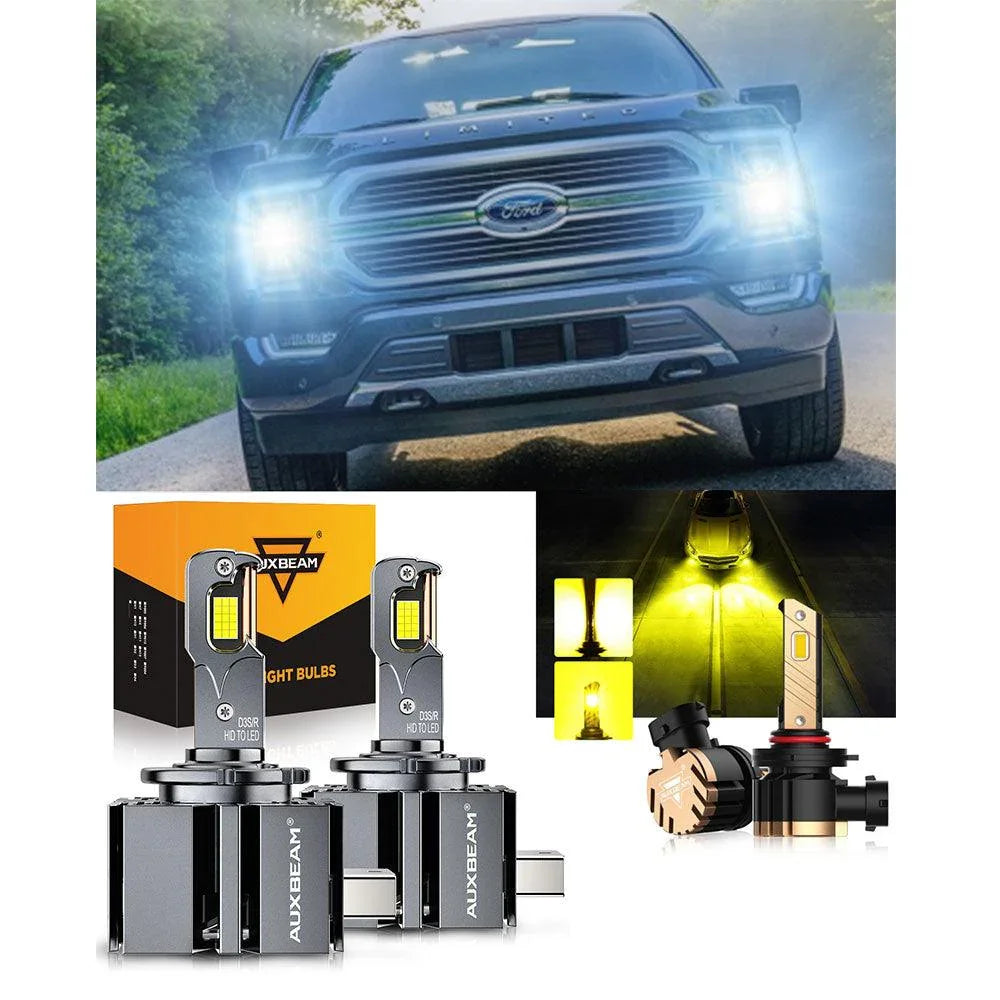 Auxbeam LED Headlight Bulbs for 2013-2014 Ford F-150 HID D3S