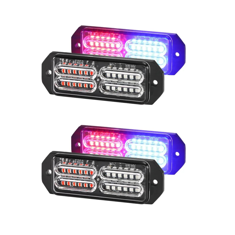 Auxbeam 12LED/24LED Emergency Surface Mount Grill Strobe Light (4 Pcs)