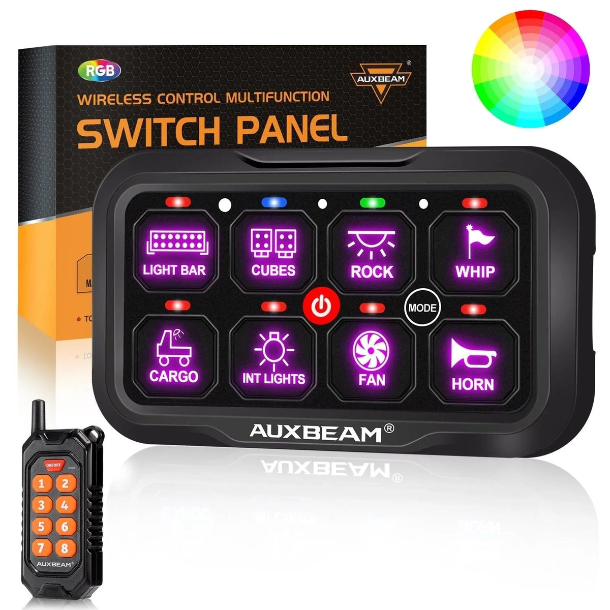 Auxbeam RC Series RC-800 RGB Switch Panel with Remote Control