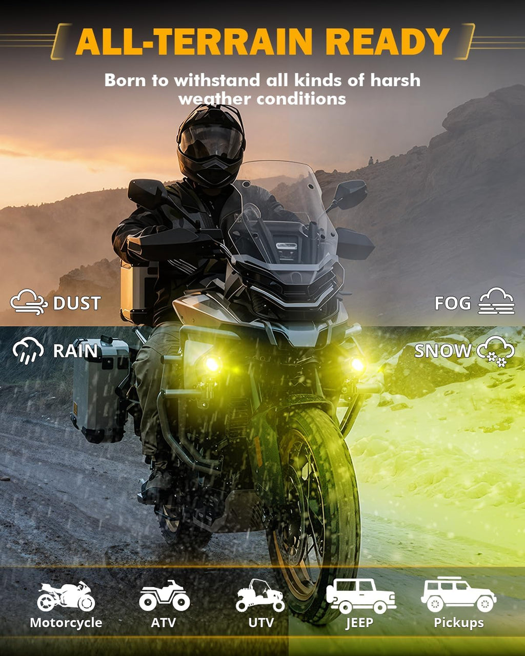 Auxbeam 2 Inch Mini Dual-Color Motorcycle LED Spotlight