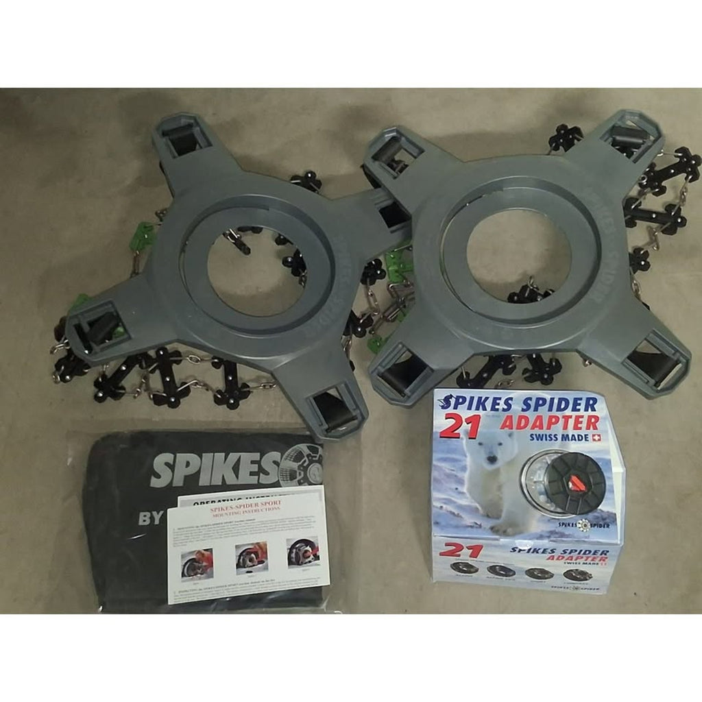 Spikes-Spider Sport Size 21 Winter Traction Aid Snow Chains (Pair) - New