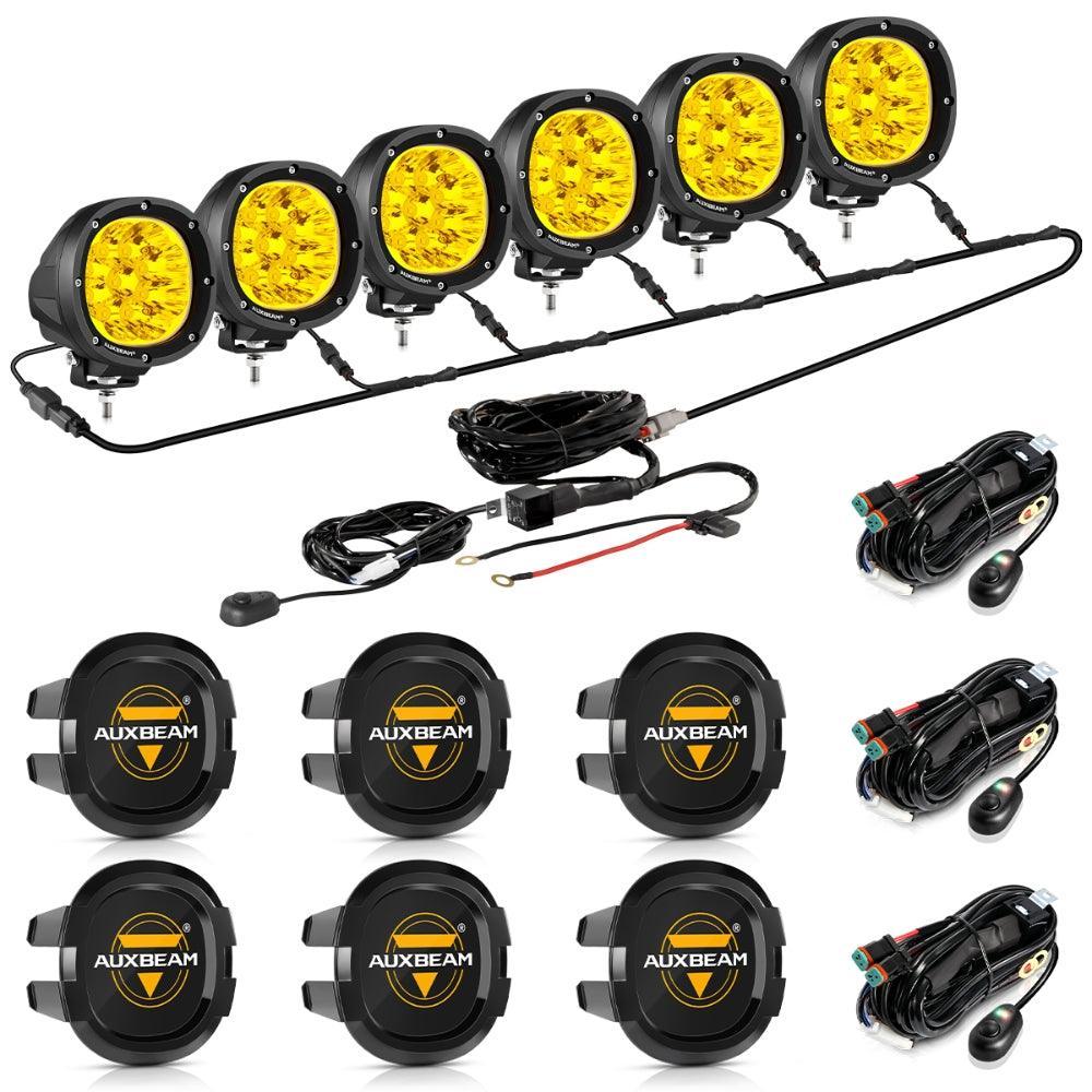 Auxbeam P4 Series 4 Inch 90W Round LED Driving Lights Spot Amber Pod Lights