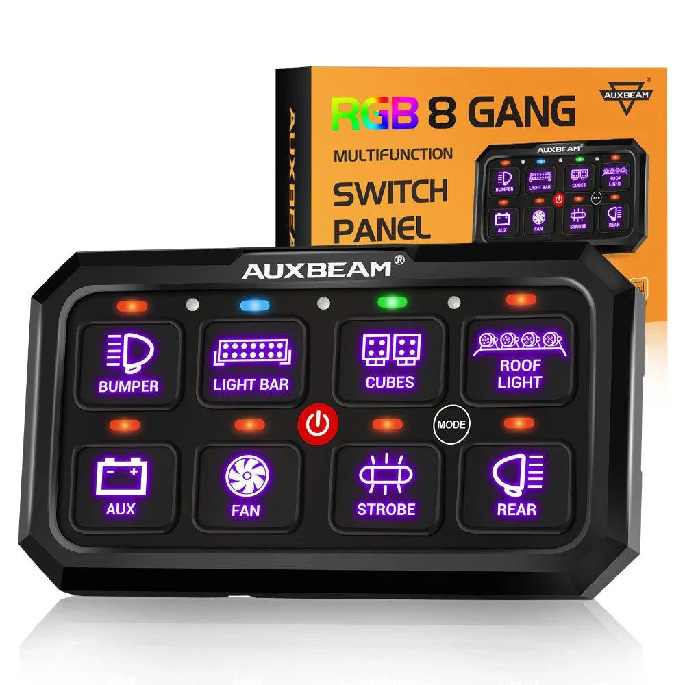 RGB Series 8 Gang (RB80 XL) Switch Panel without APP, Toggle/ Momentary/ Pulsed Mode Supported (Two-Sided Outlet)