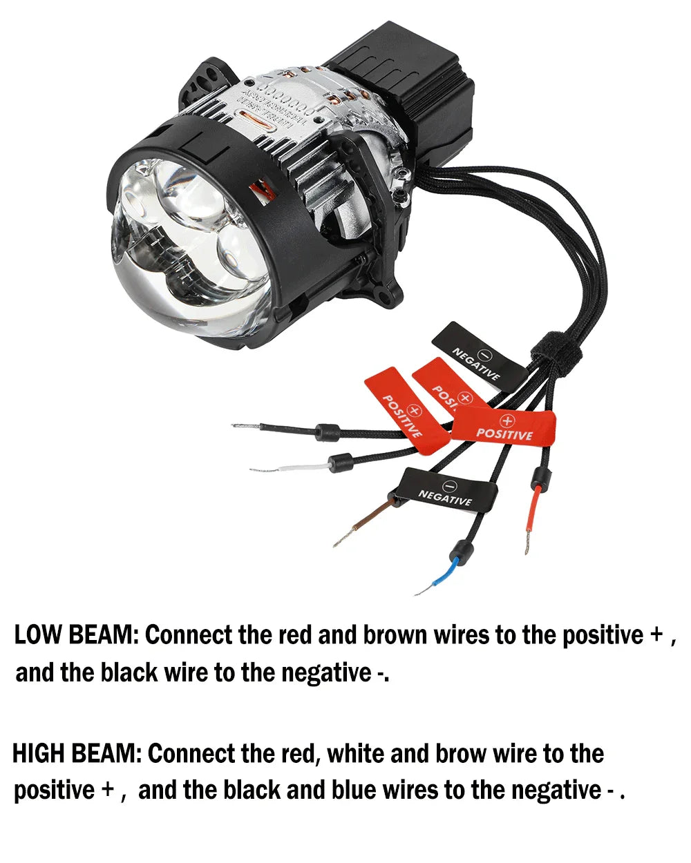 Auxbeam 3 Inch 158W Ultra-Brightness & Wider Light Pattern Triple Direct Bi-LED