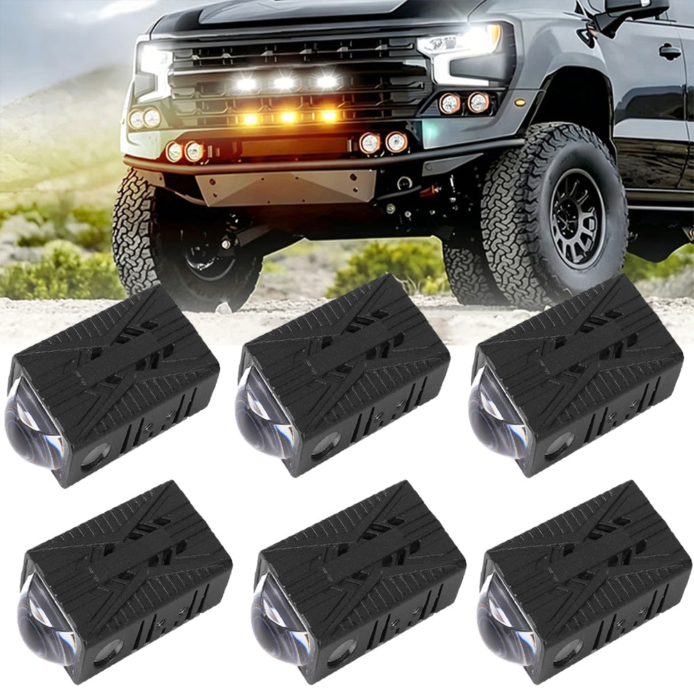 Auxbeam 0.82'' Dual-Color Bi-LED Grille Projector Lights – 6000K White / 3000K
