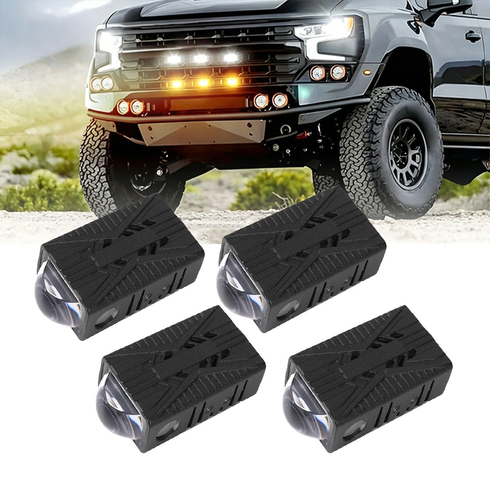 Auxbeam 0.82'' Dual-Color Bi-LED Grille Projector Lights – 6000K White / 3000K