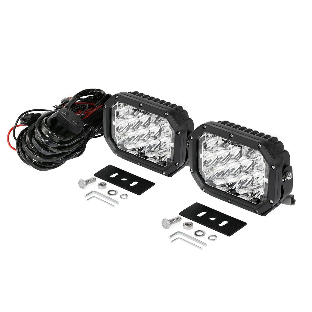 7x5 Inch Rectangle LED Pods White Spot Driving Lights with DRL FOR ATV UTV SIDE BY SIDE 4X4