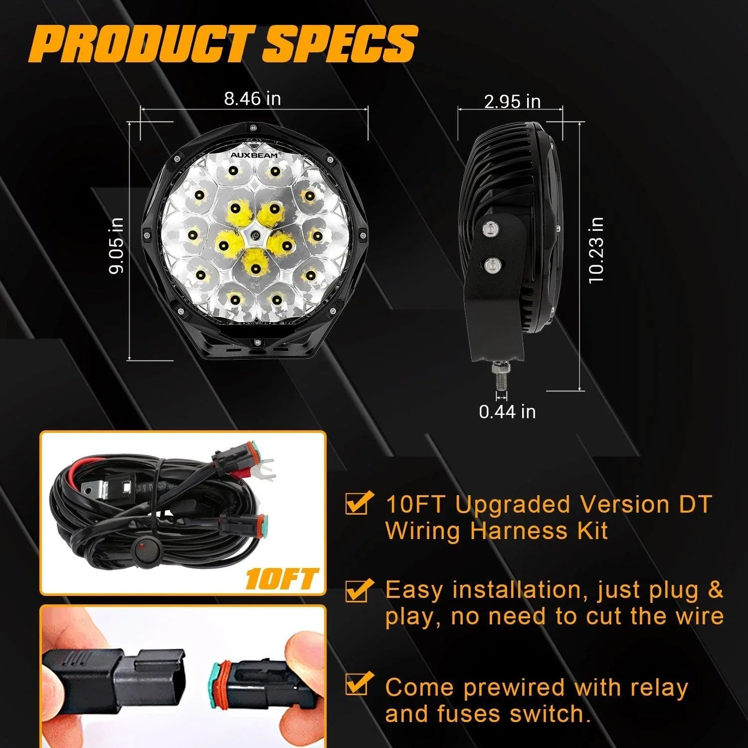 8.5 Inch 150W Round off road lights Spot Beam LED Driving Lights
