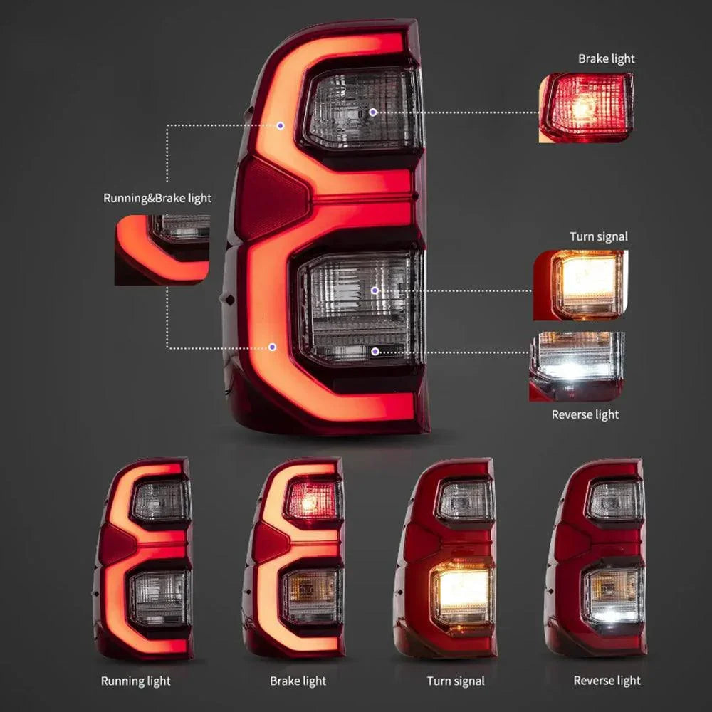 Vland LED Tail Lights Assembly for 2015-2022 Toyota Hilux SR5 8th Gen