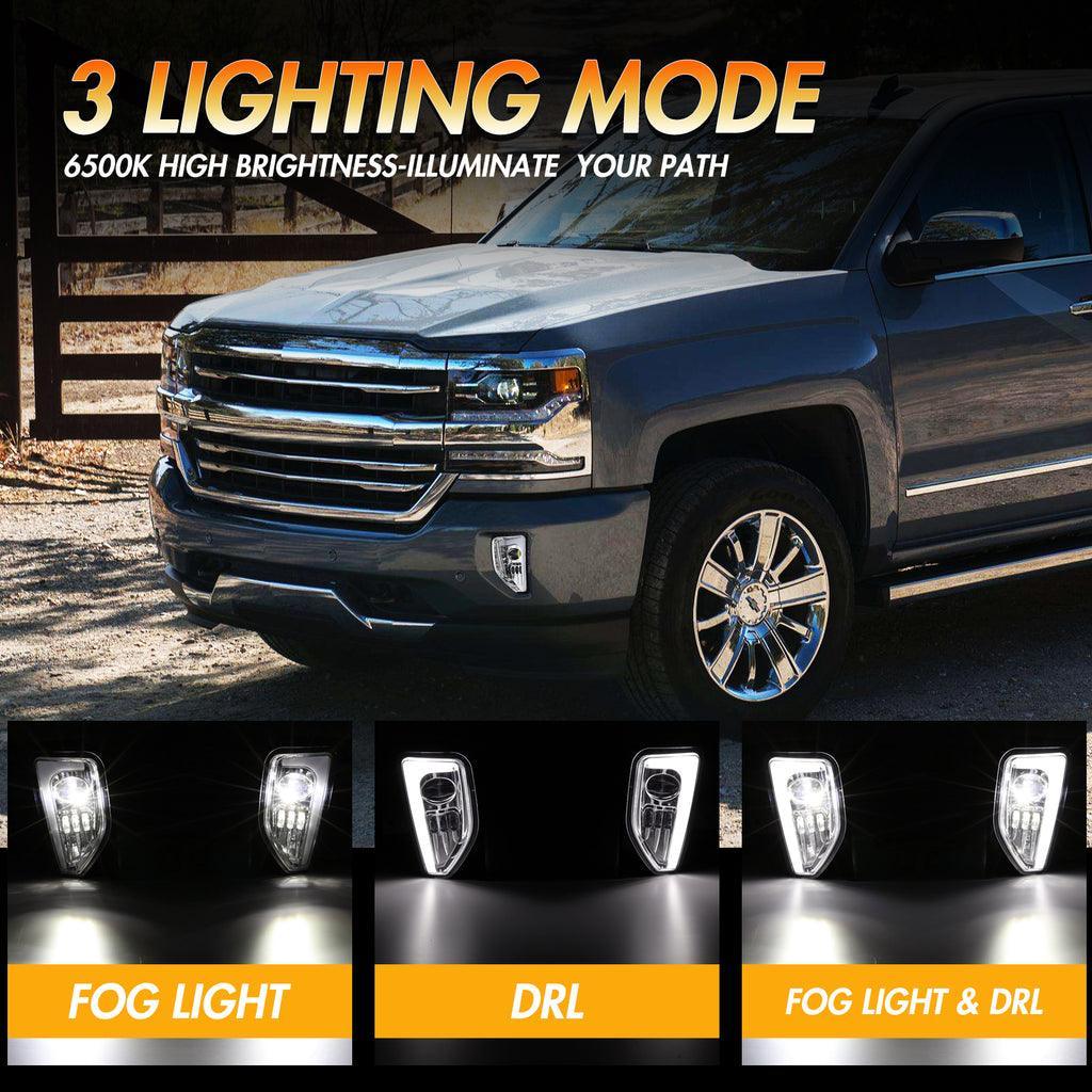 Auxbeam 45W DOT Approved LED Fog Lights for 2016-2018 Chevy Silverado 1500