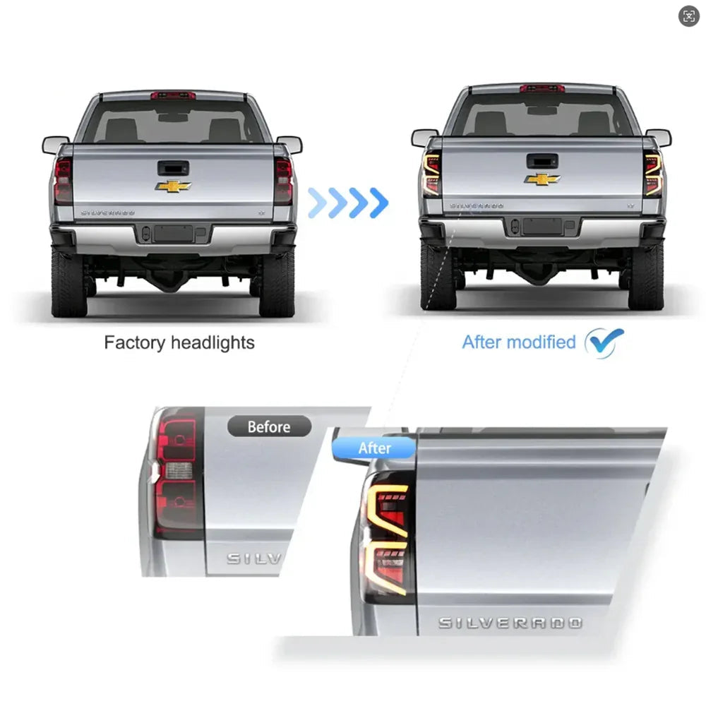Vland LED Tail Light Assembly for 2014-2018 Chevrolet Silverado