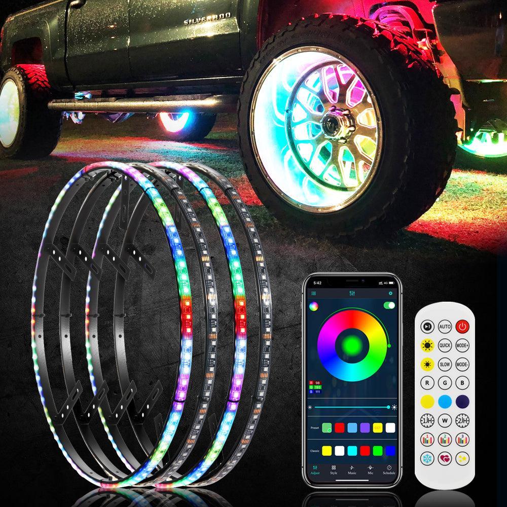 Auxbeam 15.5" RGB LED Wheel Ring Lights Magic Dream Color Neon Rim Light