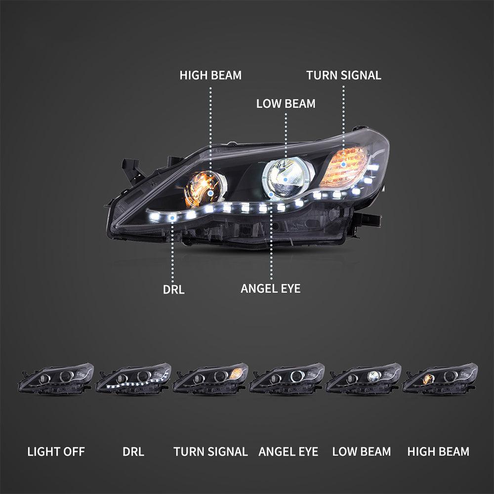 Vland LED Headlight Assembly for 2009-2013 Toyota Reiz/Mark X 2nd Gen (GRX130)
