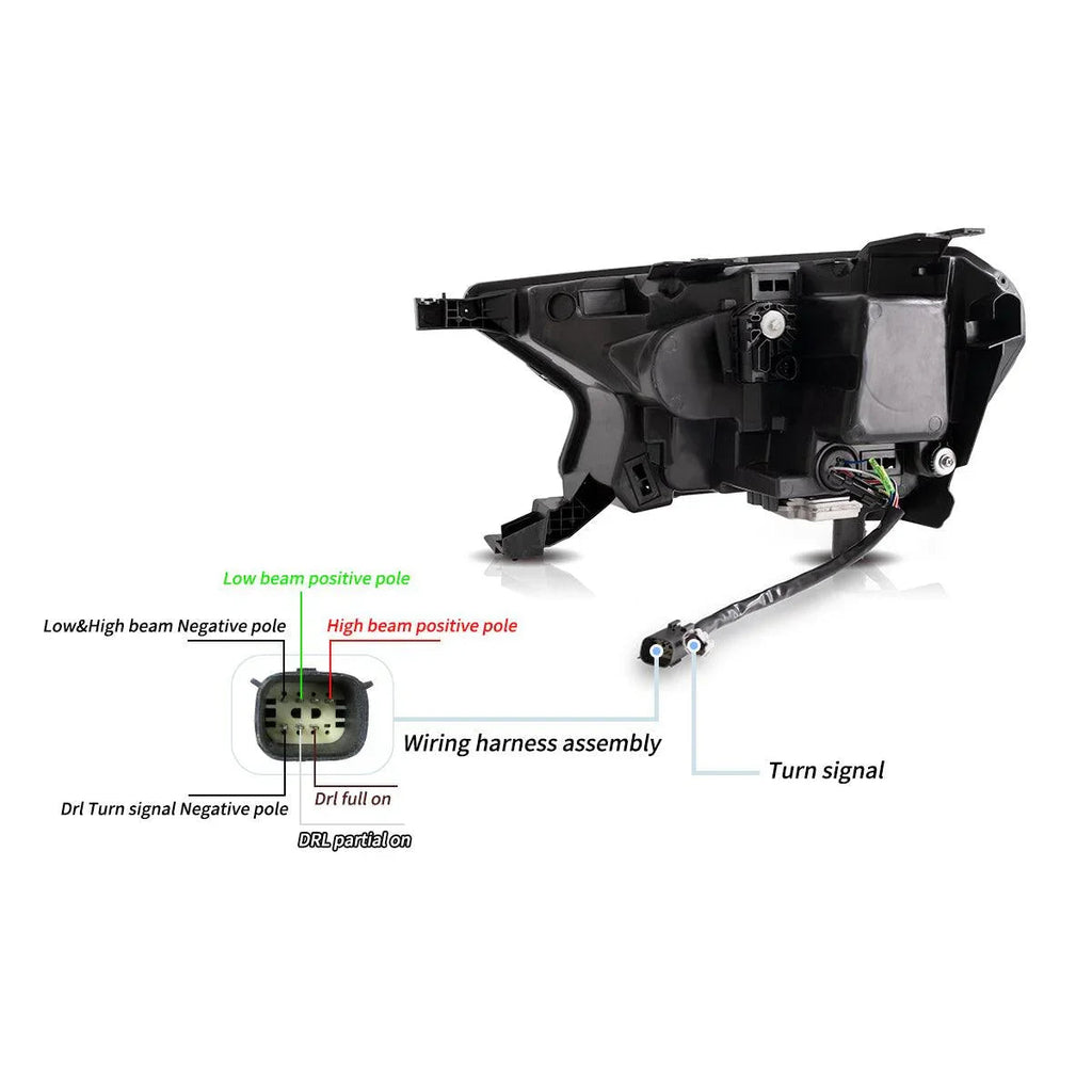 Vland LED Headlight Assembly Reflection for 2019-2021 Ford Ranger [US Types]