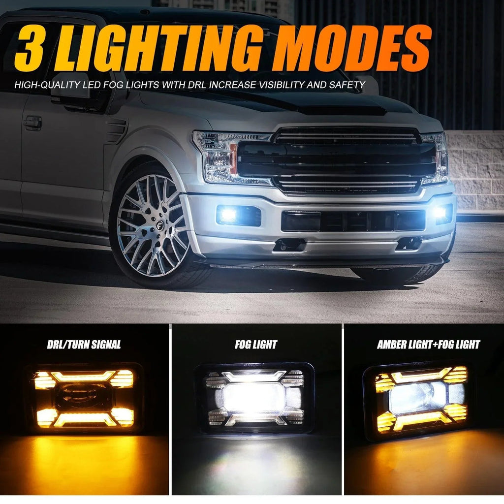 Auxbeam 60W LED Fog Lights with DRL/ Turn Signal for Ford F150 2015-2020