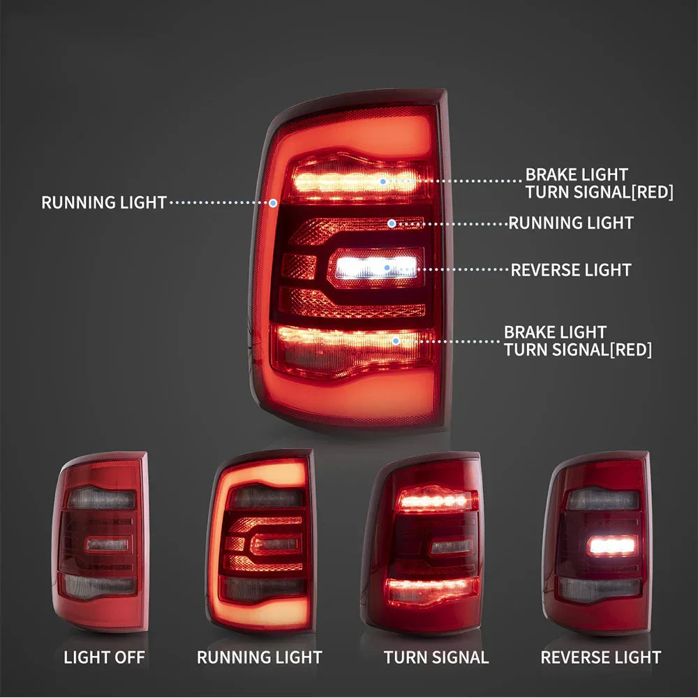 Vland LED Tail Lights Assembly for 2009-2018 Dodge Ram 4th Gen (DS/DJ/D2)