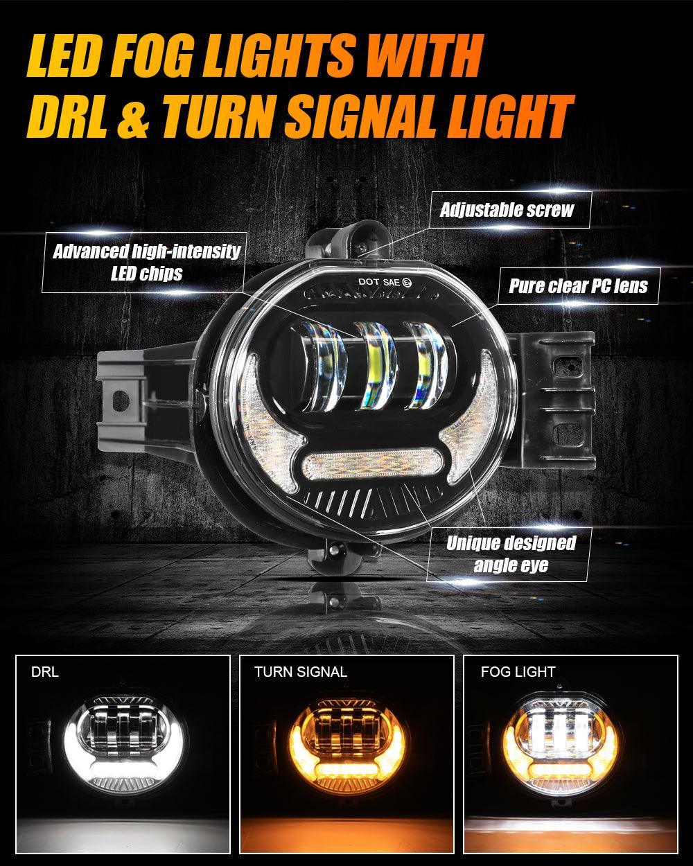 Auxbeam LED Fog Light Assembly for Dodge Ram 1500 2002-2008, Dodge Ram 2500/3500