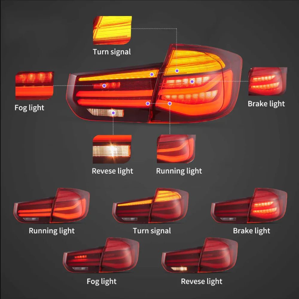 Vland LED Tail Lights Assembly LCl-Style Series for 2012-2019 BMW 3