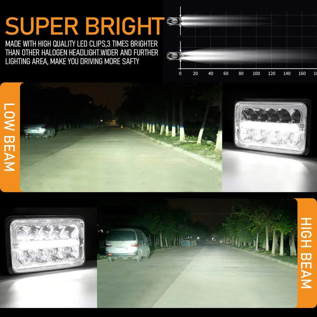 Auxbeam 4x6 Led Headlights Sealed Beam Headlights