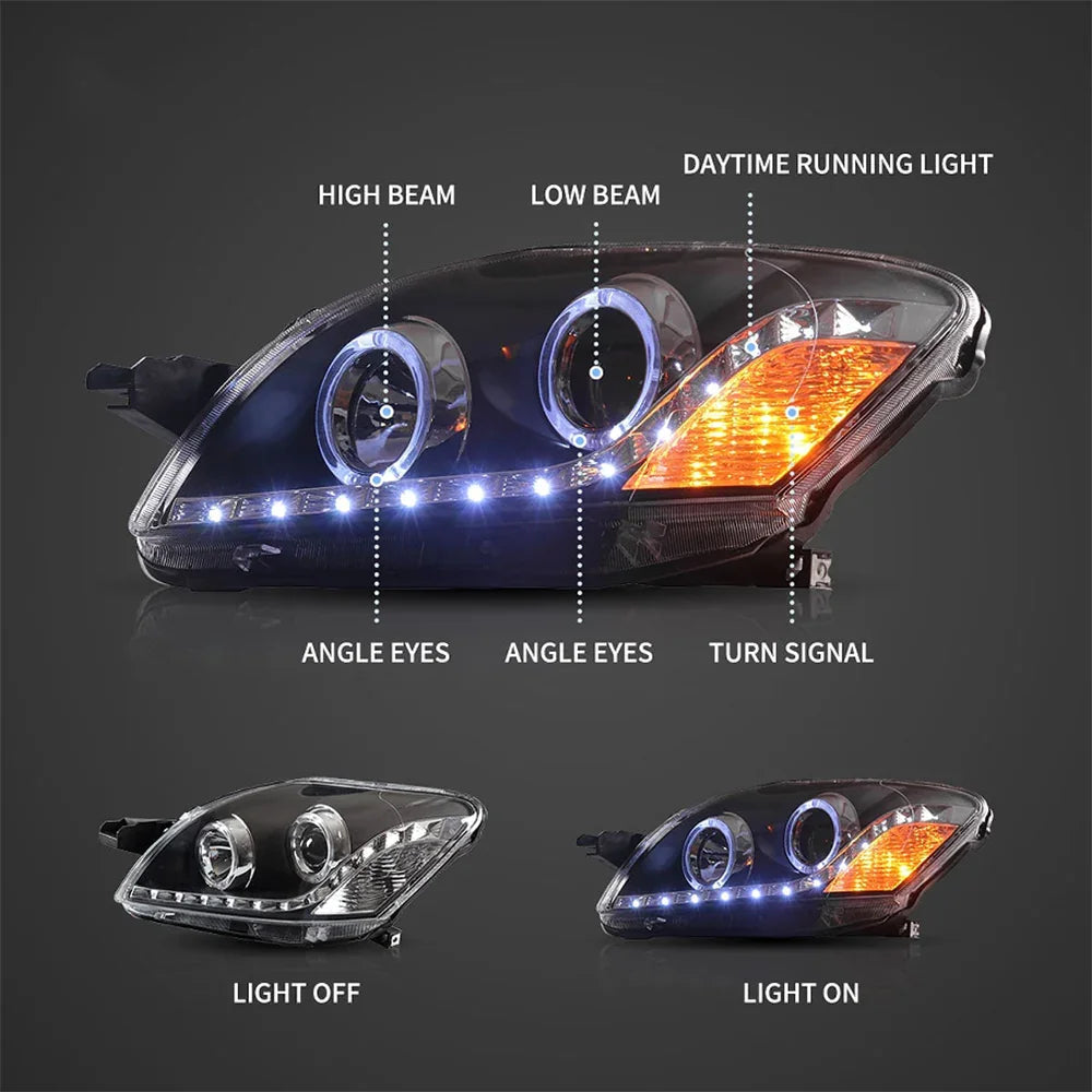 Vland LED Projector Headlight for 2005-2013 Toyota Vios/Yaris 2nd Gen (NCP93)