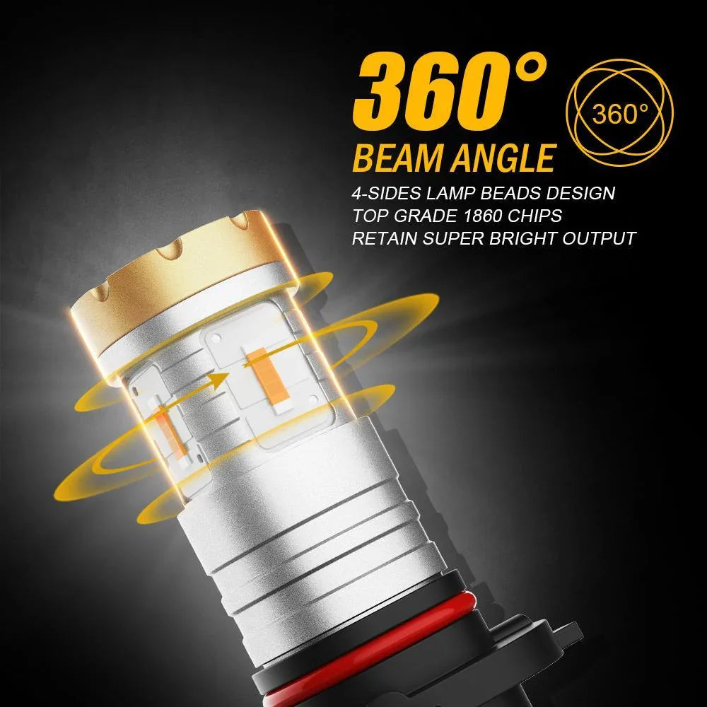 Auxbeam White/Amber/Blue 20W Crown-360° LED Fog Lights Bulbs/DRL