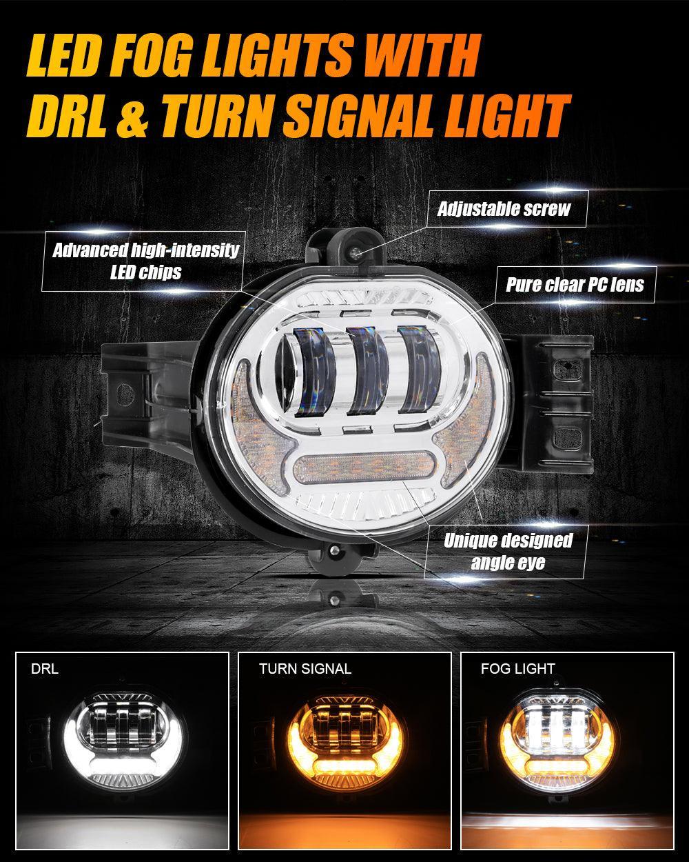 Auxbeam LED Fog Light Assembly for Dodge Ram 1500 2002-2008, Dodge Ram 2500/3500