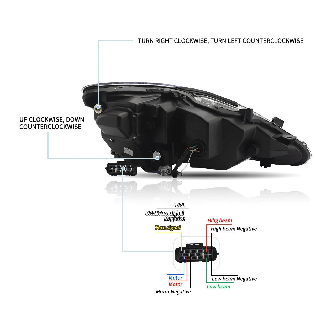 Vland LED Headlight Assembly for 2006-2012 Lexus IS250/IS250C/IS350/IS220d