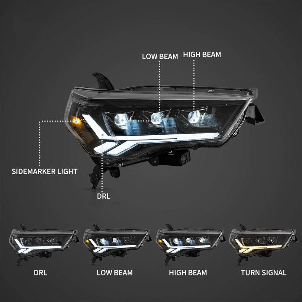 Vland LED Headlight Assembly Matrix for 2014-2022 Toyota 4Runner 5th Gen (N280)