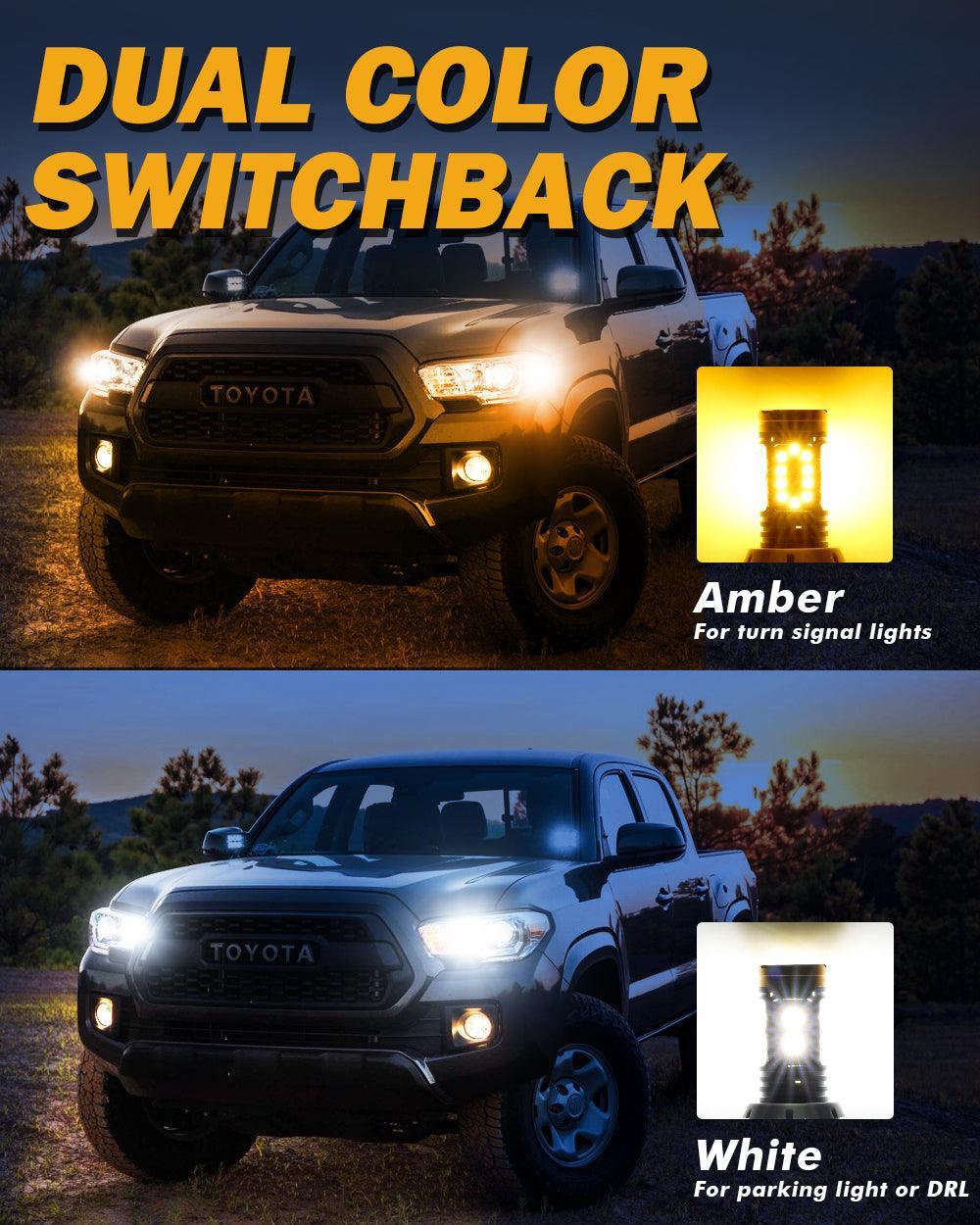 Auxbeam T20 7443 7440 LED Front Turn Signal & DRL Light Bulbs Dual Color