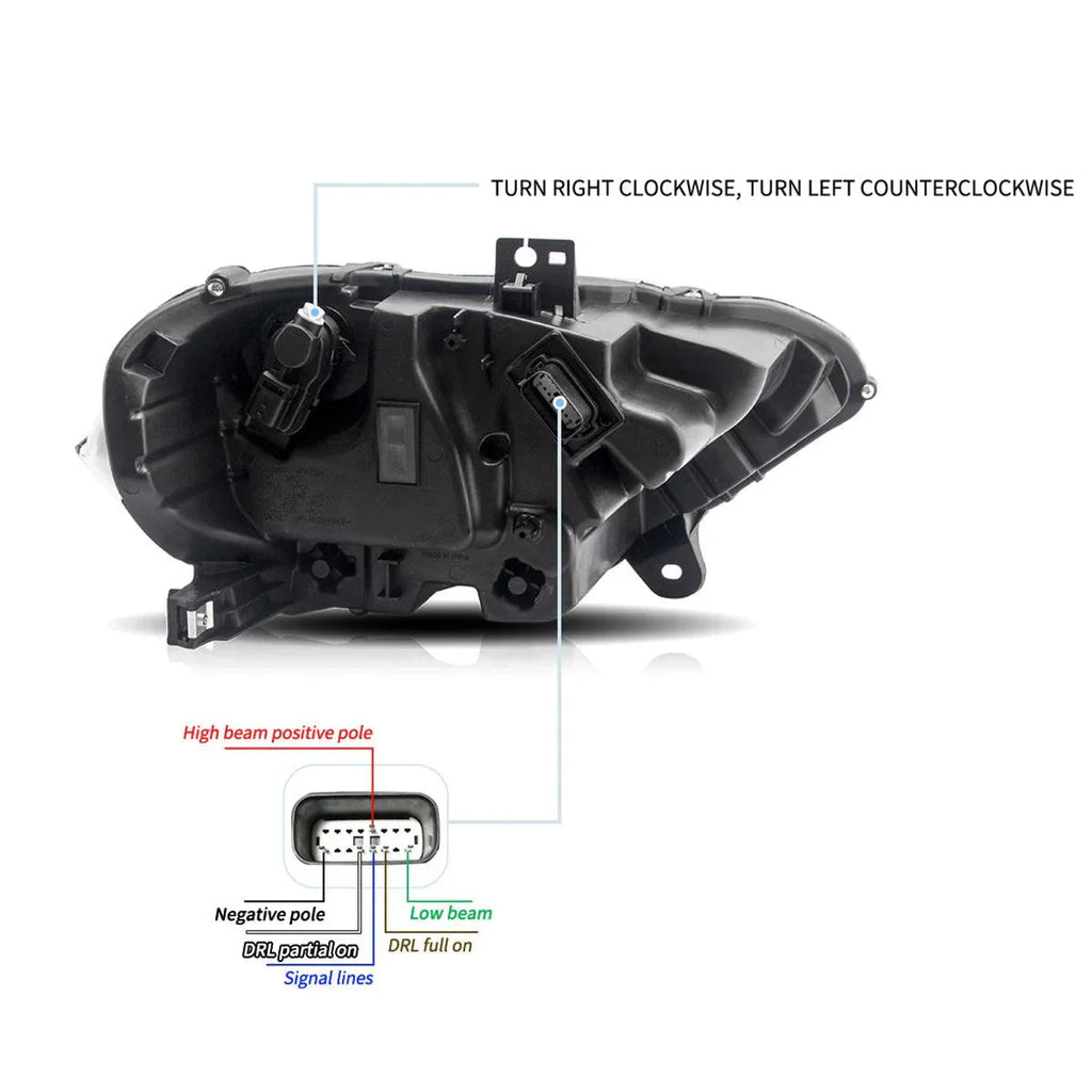 Vland LED Headlight Assembly Dual for 2018-2024 Ford Mustang 6th Gen Facelifted