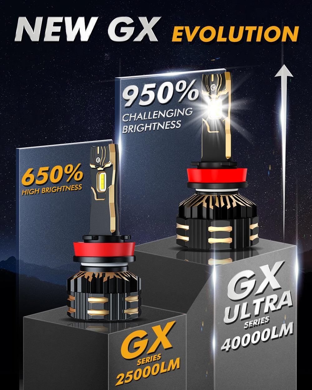 Auxbeam H11+H11 LED Headlight Bulbs 240W GX-ULTRA Series 4 Bulbs