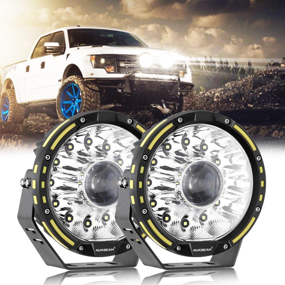 7 Inch 230W 33332LM 360-PRO Series Custom Lens Offroad LED Driving Lights+Amber/Black Covers(Optional) for FORD F150 F250