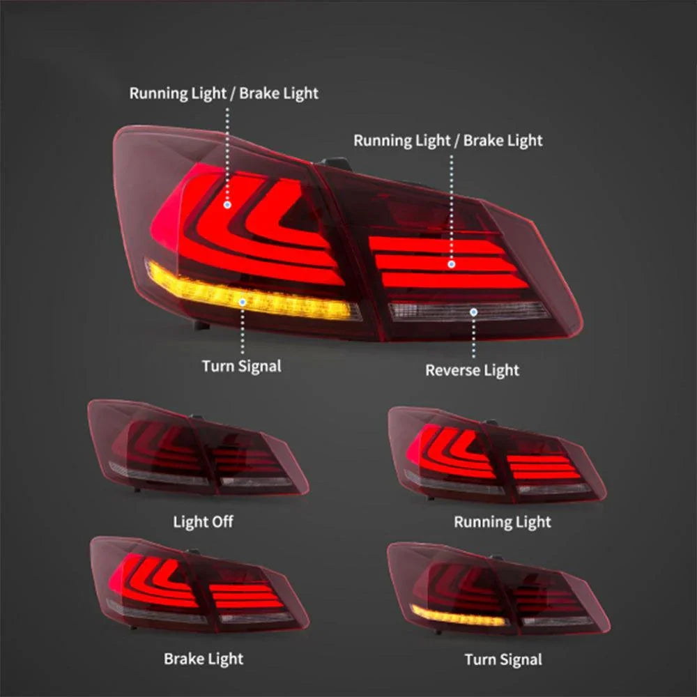 Vland LED Tail Light Assembly for 2013-2017 Honda Accord 9th Gen Sedan