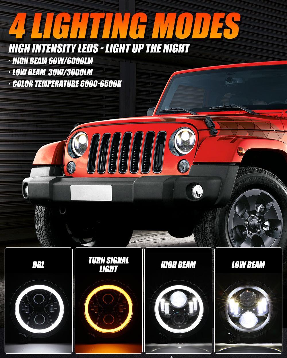 Auxbeam 9 Inch LED Headlights for Jeeps Wrangler JL Jeep Gladiator JT 2018-2022
