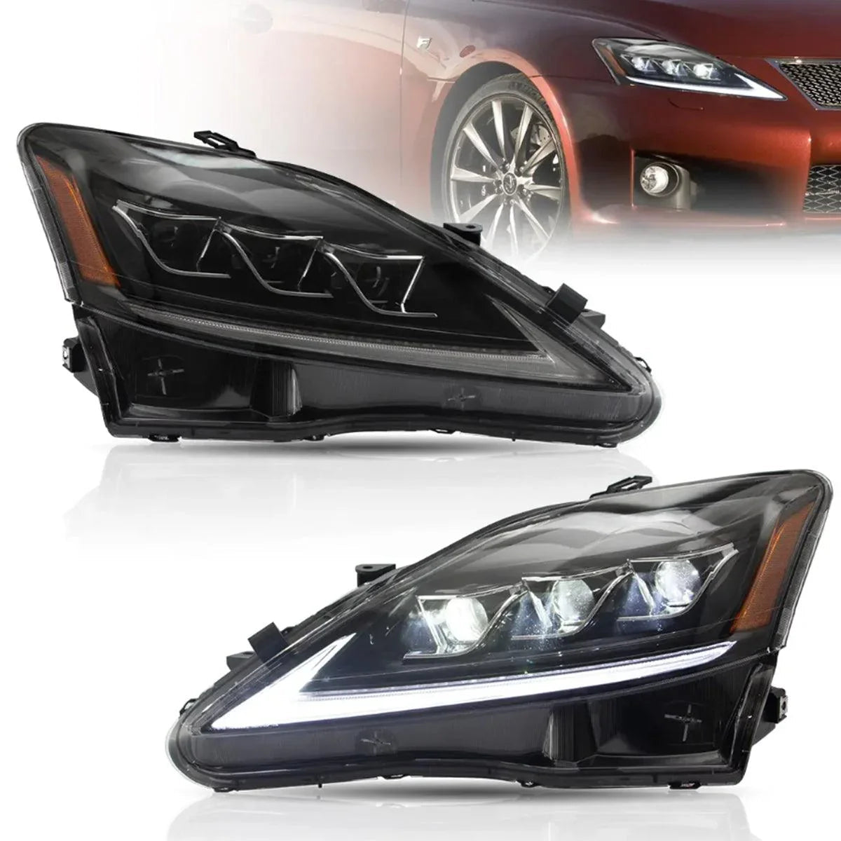 Vland LED Headlight Assembly for 2006-2012 Lexus IS250/IS250C/IS350/IS220d