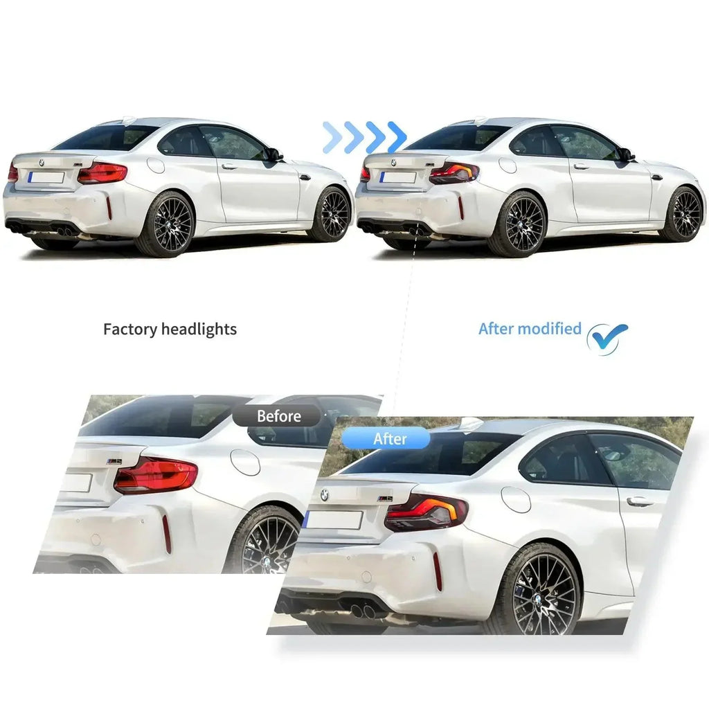Vland LED Tail Lights Assemly for 2014-2021 BMW 2