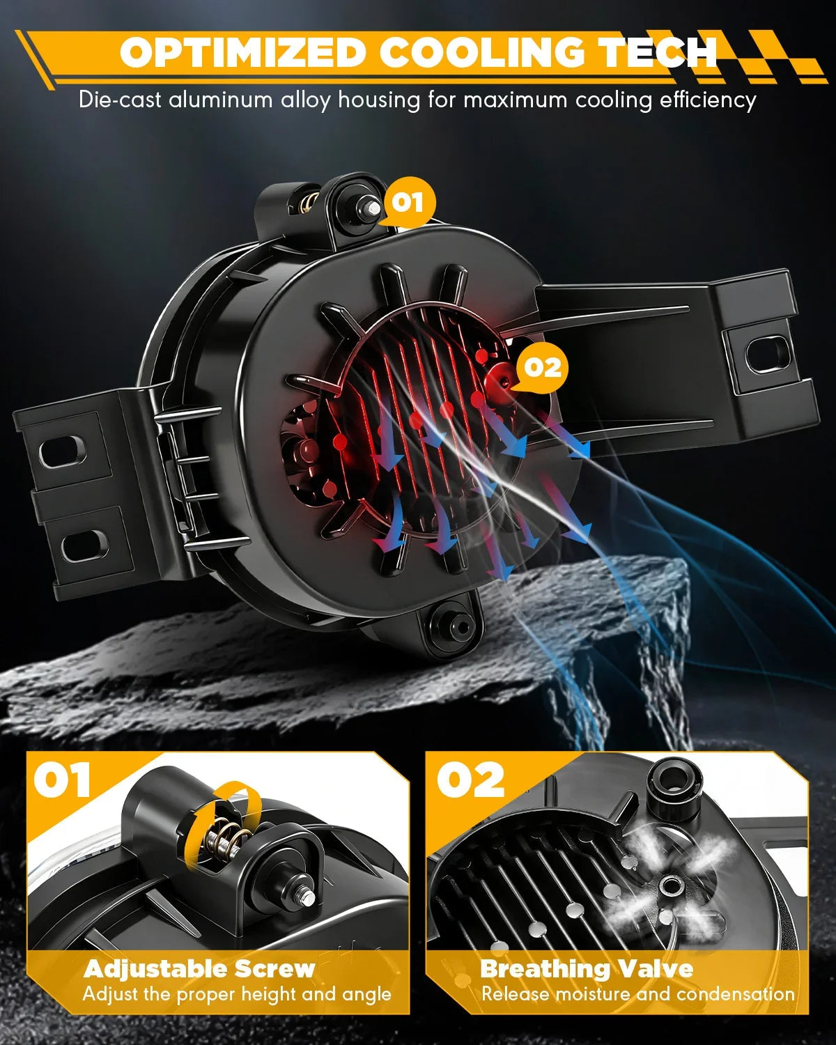 Auxbeam Upgrade 72W LED Fog Lights for Dodge Ram 1500 2002-2008 /Dodge Ram 2500