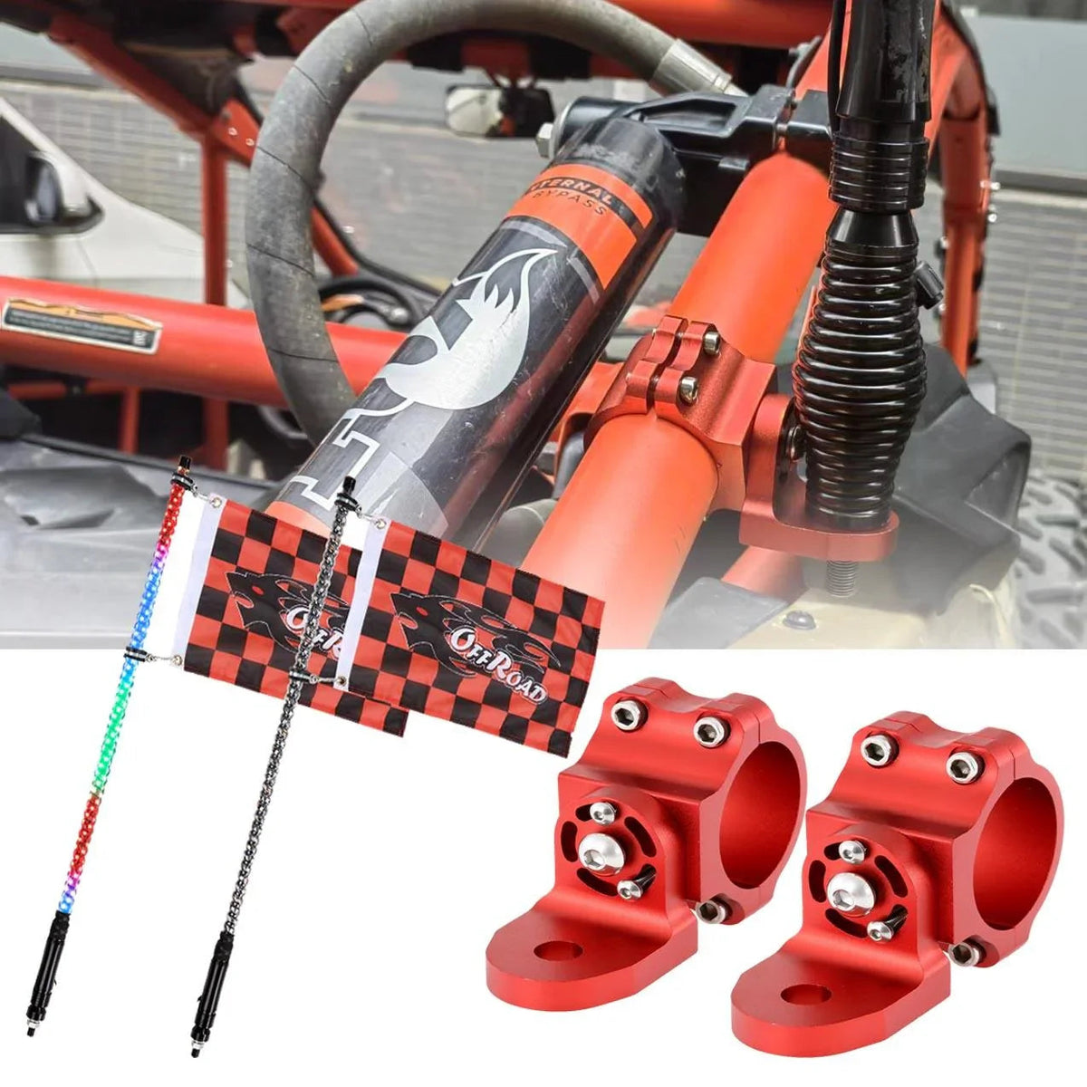 Auxbeam 3FT/4FT LED RGB Whip Lights